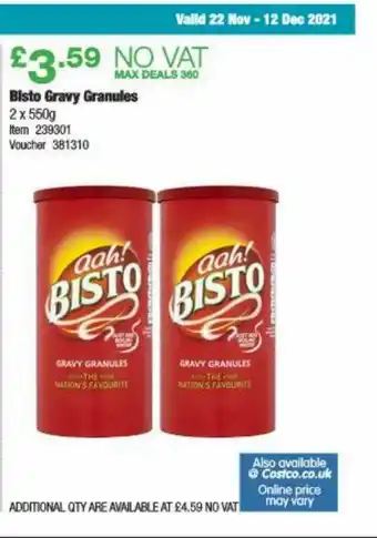 Costco Bisto Gravy Granules offer