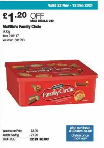 Costco Mcvitle's Family Circle offer