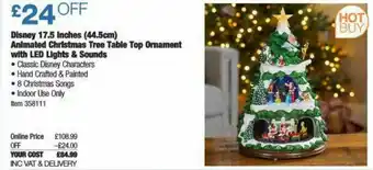 Costco Disney 17.5 Inches 44.5cm Animated Christmas Tree Table Top Ornament With Led Lights & Sounds offer