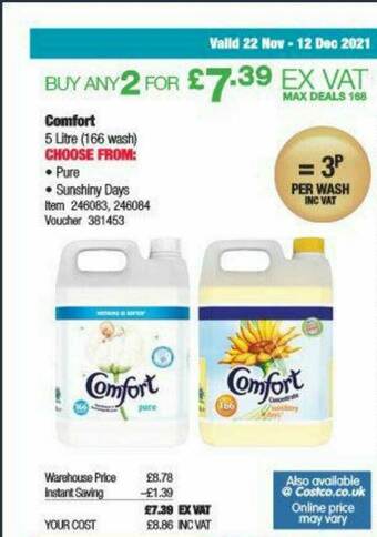 Costco Comfort offer