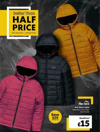 GO Outdoors Peter Kids' Blisco Jacket offer