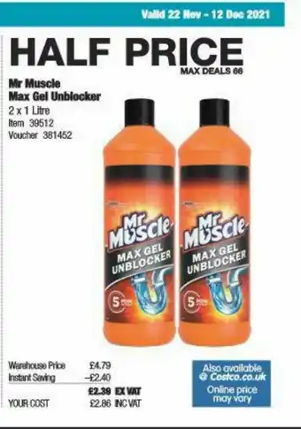 Costco Mr Muscle Max Gel Ublocker offer