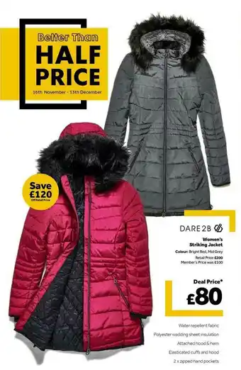 GO Outdoors Women's Striking Jacket Dare 2b offer