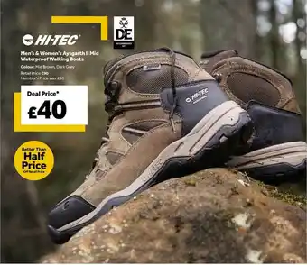 GO Outdoors Men's Women's Aysgarth Ii Mid Waterproof Walking Boots Hi-tec offer