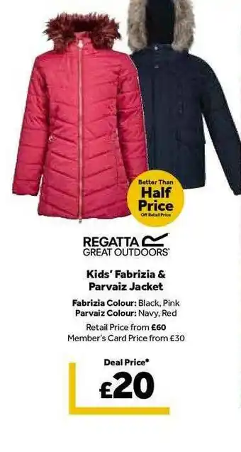 GO Outdoors Kids' Fabrizia & Parvaiz Jacket Regatta offer