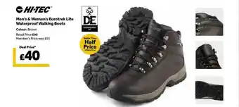 GO Outdoors Men's & Women's Eurotrek Lite Waterproof Walking Boots Hi-tec offer