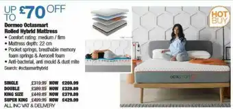 Costco Dormeco Octasmart Rolled Hybrid Mattress offer