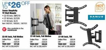 Costco Sanus Simplicity Tv Wall Mounts offer