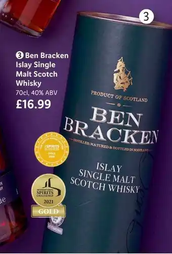 Lidl Ben Brackern Islay Single Malt Scotch Whisky offer