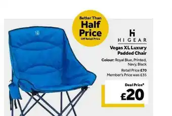 GO Outdoors Vegas Xl Luxury Padded Chair offer