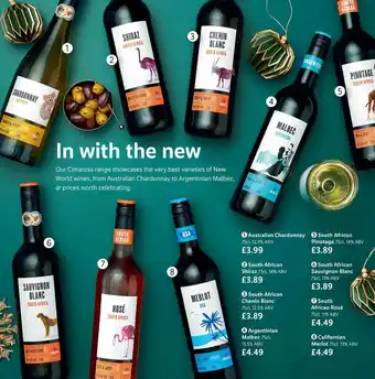 Lidl Australian Chardonnay, South African, South African Cchemin Blanc, Argentinian Malbec, South African Pinotage, South African offer