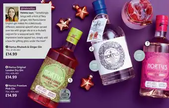 Lidl Hortus Original London Dry Gin, Hortus Premium Pink Gin offer