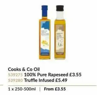 Musgrave MarketPlace Cooks & Co Oil 100% Pure Rapeseed Or Truffle Infused offer