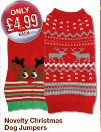 Poundstretcher Novelty Christmas Dog Jumpers offer