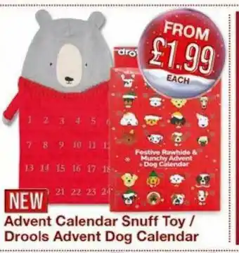 Poundstretcher Advent Calendar Snuff Toy Drools Advent Dog Calendar offer