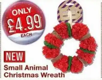 Poundstretcher Small Animal Christmas Wreath offer