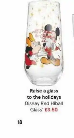 Tesco Disney Red Hiball Glass offer
