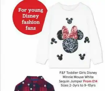 Tesco F&f Toddler Girls Disney Minnie Mouse offer