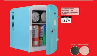 Koolatron Retro Portable 6 Can Ac Mini Fridge Cooler