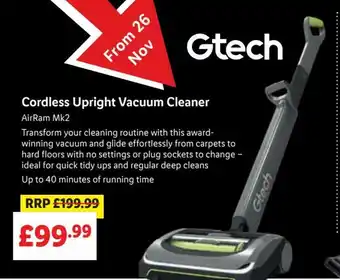 Lidl Cordelss Upright Vacuum Cleaner offer
