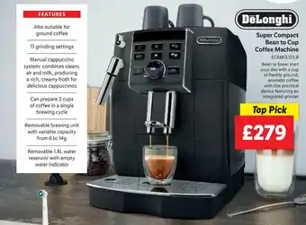 Lidl DeLonghi Super Compact Bean to Cup Coffee Machine offer