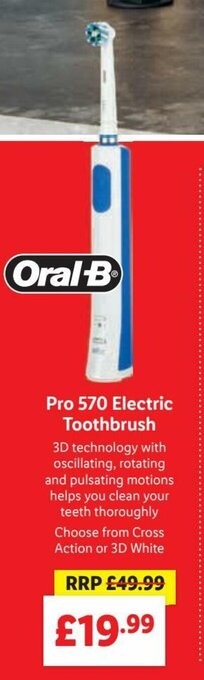 Lidl Oral-B Pro 570 Electric Toothbrush offer