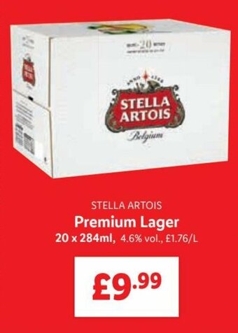 Lidl Stella Artois Premium lager 20 x 284ml offer