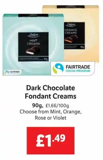 Lidl Dark Chocolate Fondant Creams 90g offer