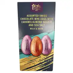 Sainsbury's Sainsbury's Chocolate Mini Eggs with Caramel Almond Nougat & Sea Salt, Taste the Difference 250g offer