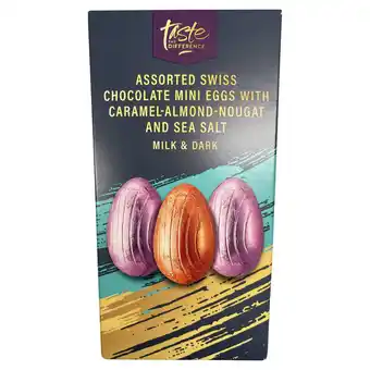 Sainsbury's Sainsbury's Chocolate Mini Eggs with Caramel Almond Nougat & Sea Salt, Taste the Difference 250g offer