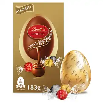 Sainsbury's Lindt Lindor Milk Chocolate Egg with Assorted Truffles 183g offer