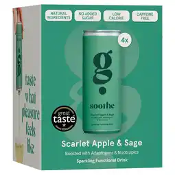 Sainsbury's G Spot Soothe Scarlet Apple & Sage Sparkling Functional Drink 4 x 250ml offer