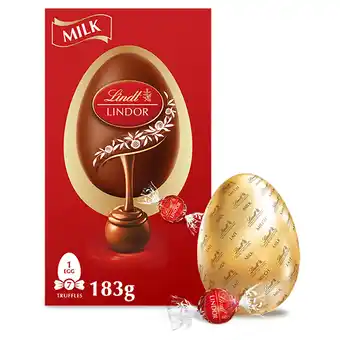 Sainsbury's Lindt Lindor Milk Chocolate Egg with Milk Truffles 183g offer