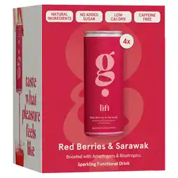 Sainsbury's G Spot Red Berries & Sarawak Sparkling Functional Drink 4 x 250ml offer