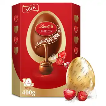 Sainsbury's Lindt Lindor Milk Chocolate Egg with Milk Chocolate Truffles & Hearts 400g offer