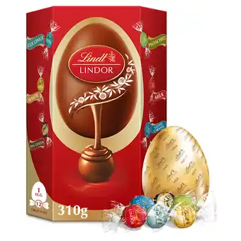 Sainsbury's Lindt Lindor Milk Chocolate Egg with Assorted Truffles 310g offer