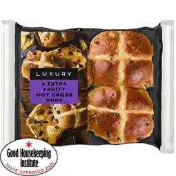 Iceland Iceland Luxury 4 Extra Fruity Hot Cross Buns offer