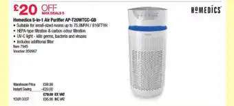 Costco Homedics 5-in-1 Air Purifier AP-T20WTCC-GB offer