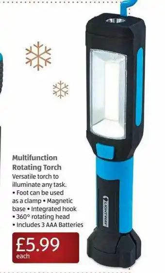 Aldi Multifunction Rotating Torch offer