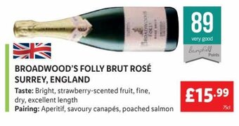 Lidl Broadwood's Folly Brut Rose Surrey, England offer