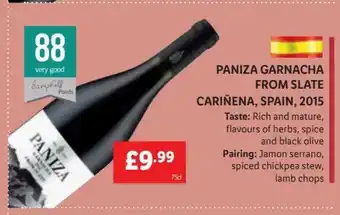 Lidl Panza Garnacha From Slate Carinena, Spain 2015 offer