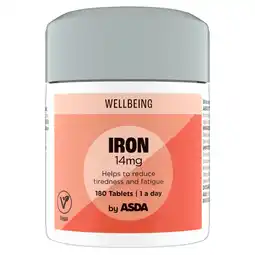 Asda ASDA Wellbeing Iron 14 mg 180 Tablets 1a day offer