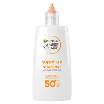 Asda Garnier Ambre Solaire Super UV Vitamin Cg Facial Fluid for Daily Use, SPF50+, 40ml offer