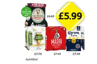 Londis Guinness, Stella Artois, Madri, Corona offer