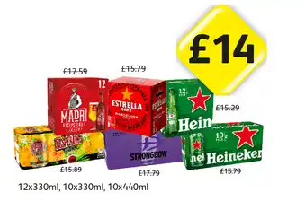 Londis Madri, Estrella, Heineken, Desperados, Strongbow Dark Fruits offer