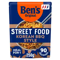 Iceland Bens Original Street Food Korean BBQ Noodles Ready Meal 250g offer