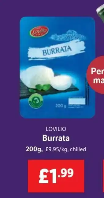Lidl Burrata 200g offer