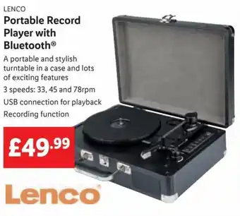 Lidl Portable Record Player with Bluetooth offer