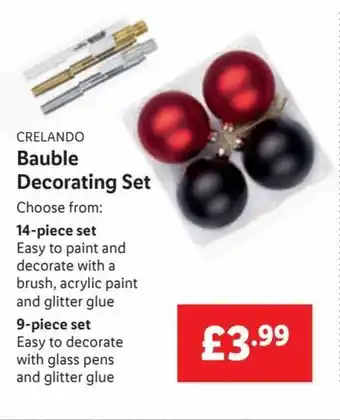 Lidl Bauble Decorating Set offer