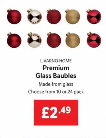 Lidl Premium Glass Baubles offer